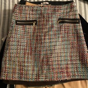 Multi-colored tweed Loft skirt